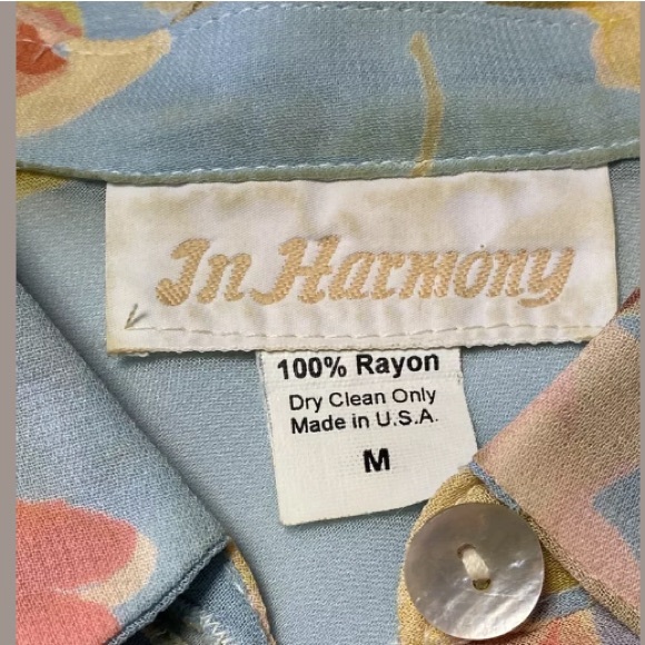 Vintage In Harmony Button Down Floral Sheer Blouse - Picture 7 of 7